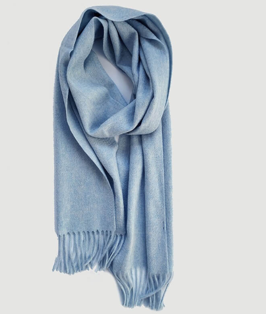 Water Pattern Light Blue Cashmere Scarf