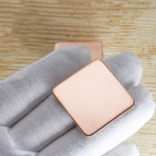 ABBECIAO 1.25" Square Copper Blanks Disc Tags Deburred Edge Heavy Duty 3mm Thick