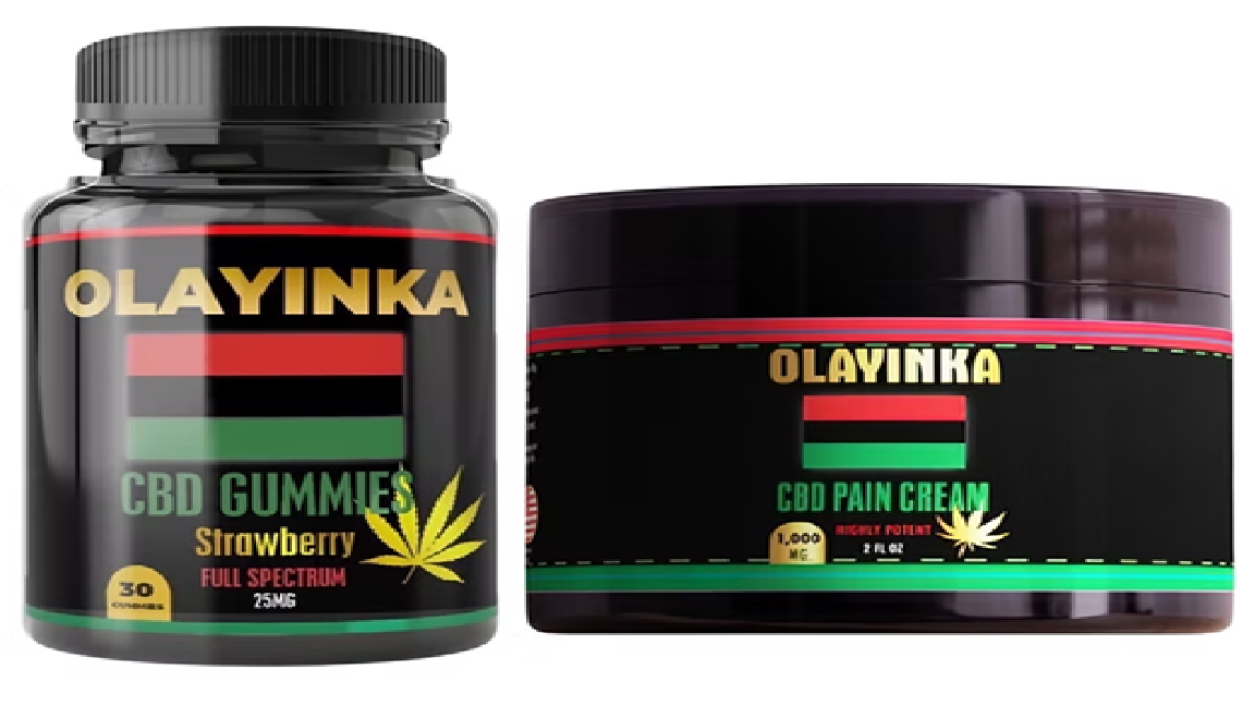 Olayinka CBD Gummies and Pain Cream Pacakge