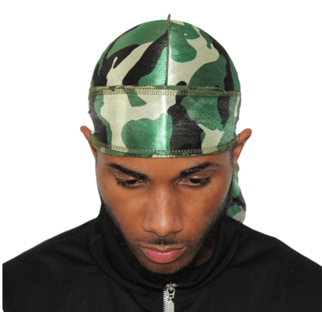 Green Camo Silky Durag