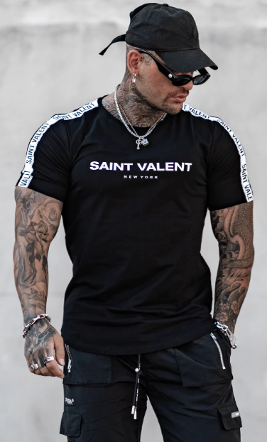 SAINT VALENTS - ORIGIN TAPED BLACK TEE