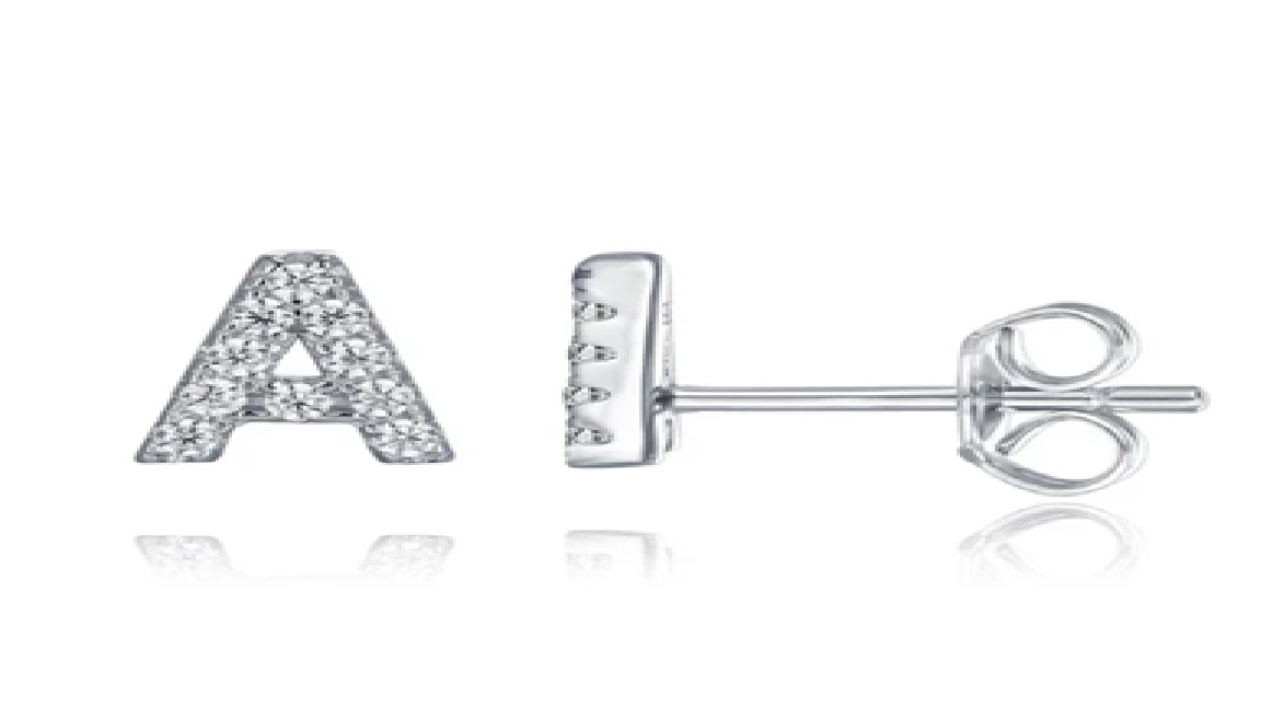 Initial Stud Earrings