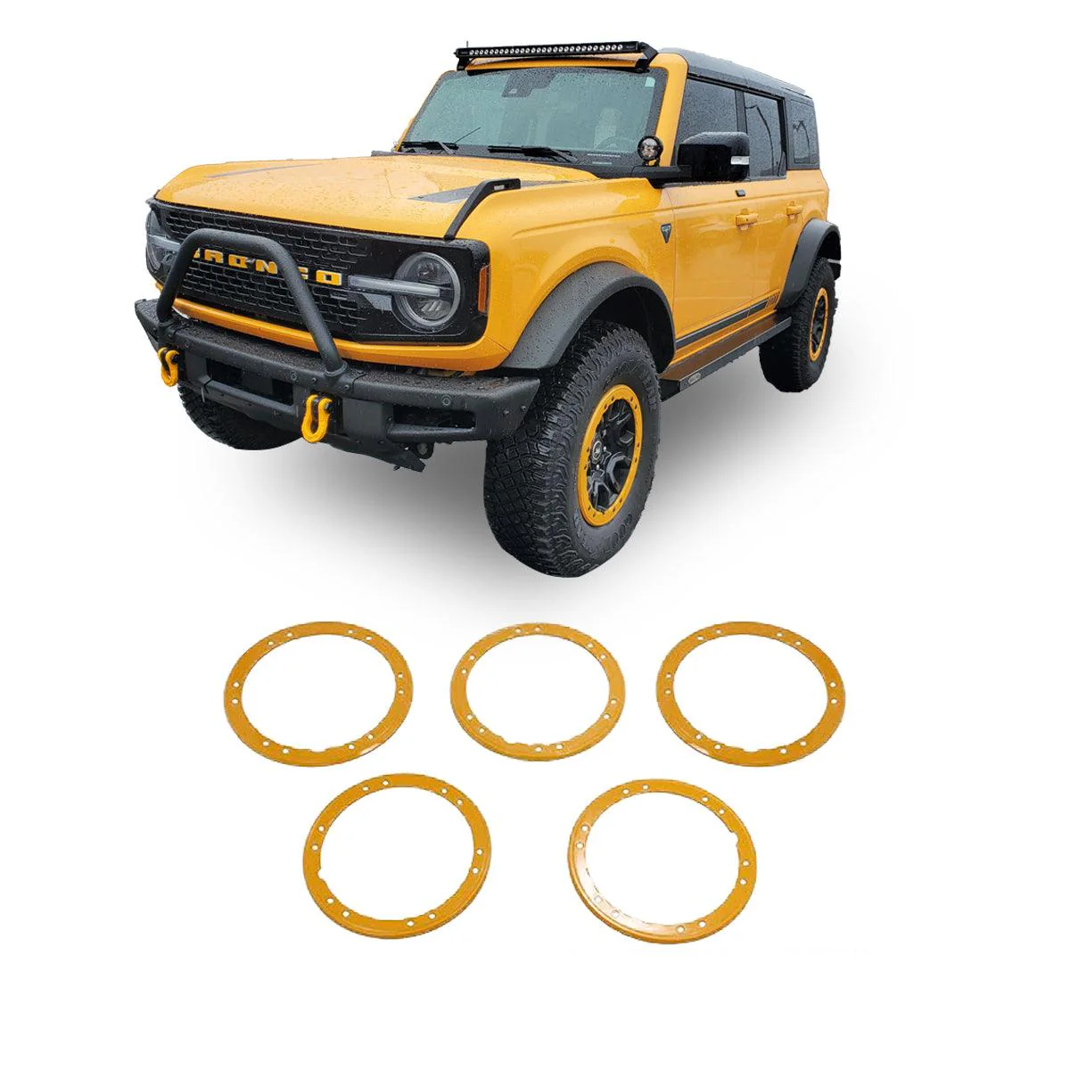 5X Bead Lock Trim Yellow Rings Kit
