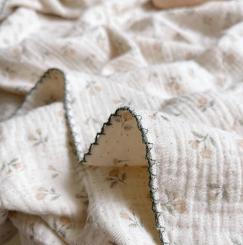 Vintage Floral Cotton Muslin Baby Blankets — Floral