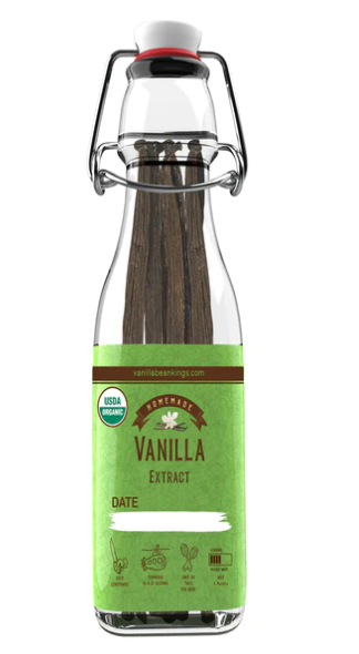 Homemade Vanilla Extract Kit with Organic Madagascar Vanilla Beans