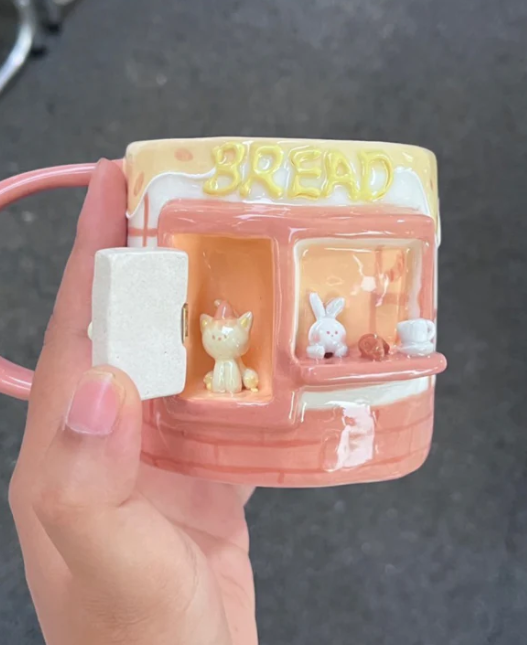 Handmade Cat Bakery Ceramic Cup