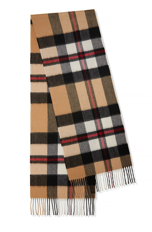 Water Rippled Cashmere Plaid Scarf