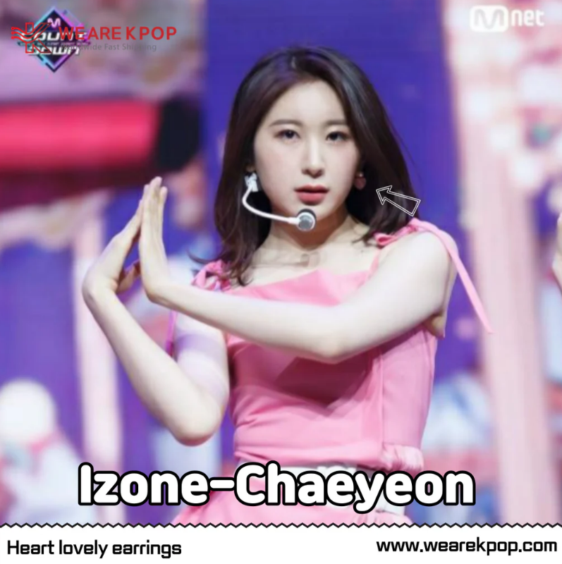heart lovely earrings izone chaeyeon 925 sterling silver