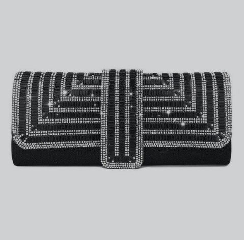 Black clutch purse: Rhinestone Luxury Wedding Clutch