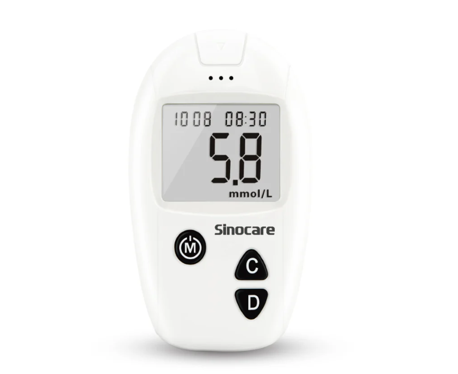 Monitor de glucosa en sangre Sinocare Safe Accu con gran capacidad de memoria y rendimiento de alto costo