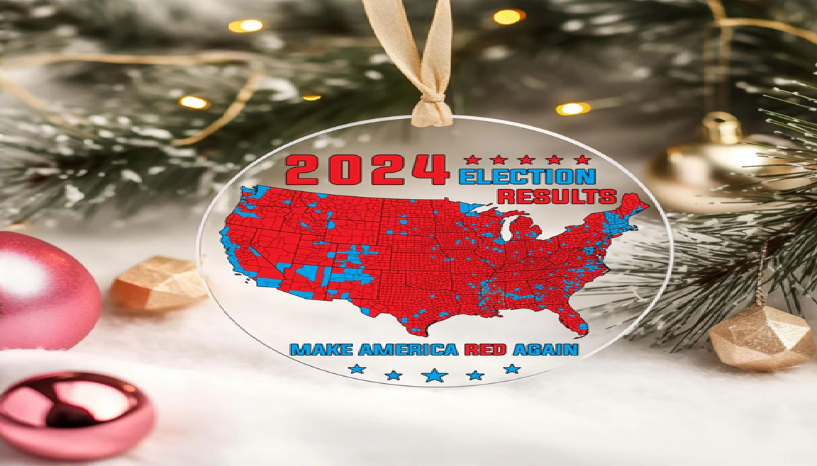 2024 Election Results Ornament, Make America Red Again Christmas Acrylic Ornament