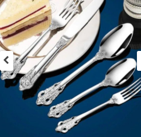 304 Stainless Steel Gold Cutlery Set Vintage