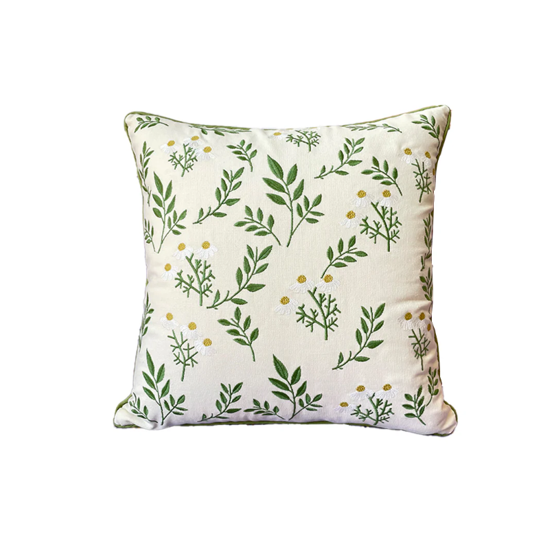 Embroidery  Spring plants throw pillow covers 