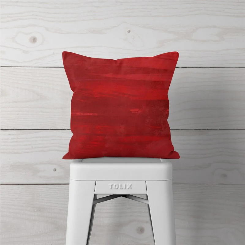 Red Solid Watercolor—Pillow Cover