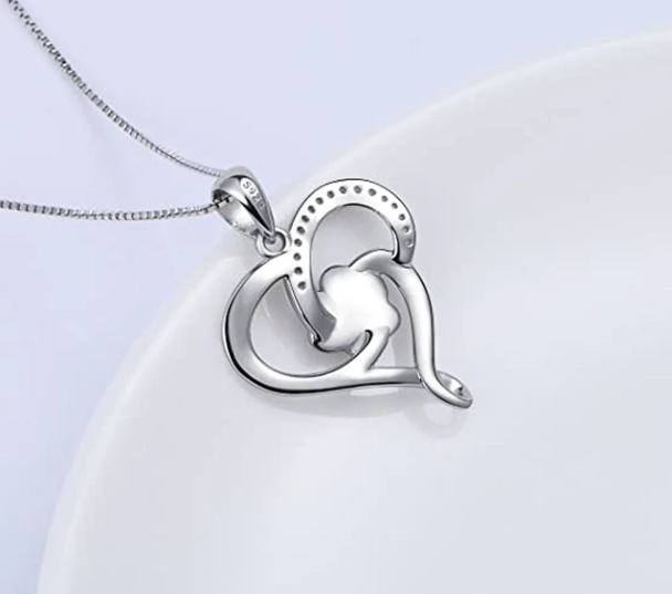 Dog Footprints Heart Necklace