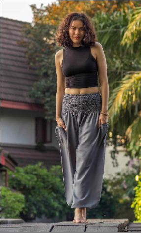 Gray Crystal Pants