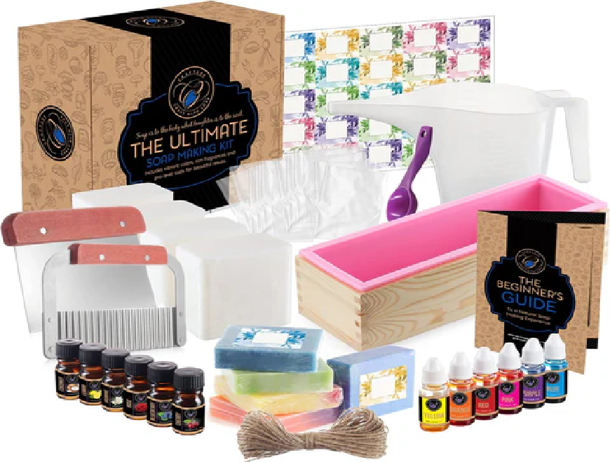 The Ultimate Soap Making Kit with Shea Butter Soap Base, Fragrance Oils, Silicone Loaf Mold, Soap