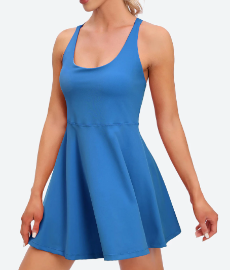 Heathyoga Womens Tennis Dress with Shorts Underneath Workout Dress-D5001