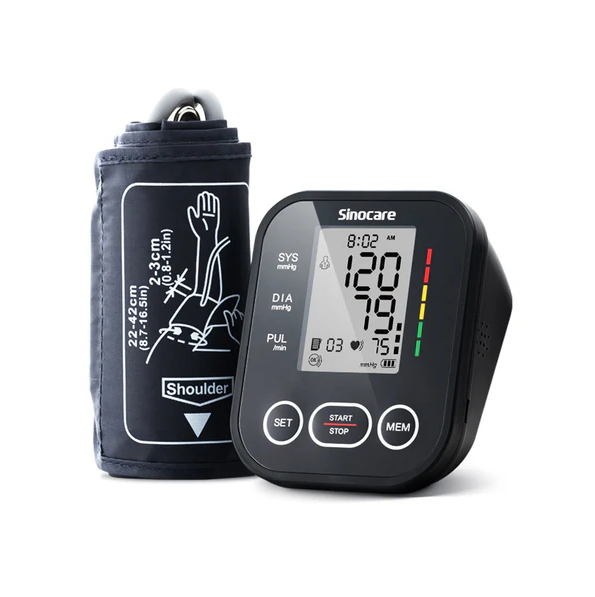 Sinocare ARM-30E+ Upper Arm Blood Pressure Monitor -Dual User Mode, Each 99 Memories