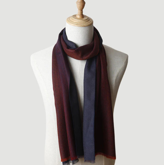 Men's Worsted Multi-Color Cashmere Scarf