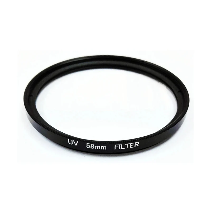 UV Filter 58Mm Lens Protection For Camera Filter for Canon,Nikon,Sony,Fujifilm,Black