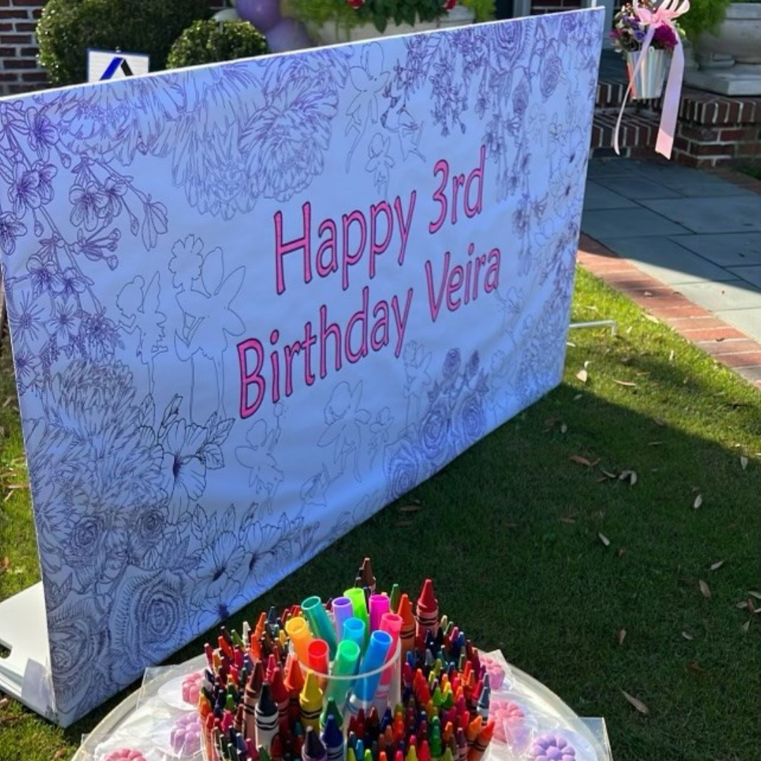 Fairy First Birthday Coloring Tablecloth