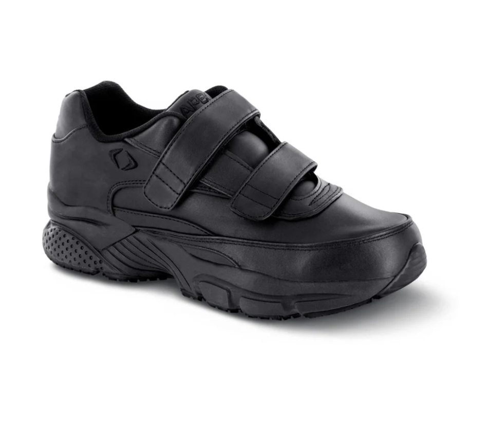 Apex X920m Strap Dbl Velcro Walk Men's Shoe In Black