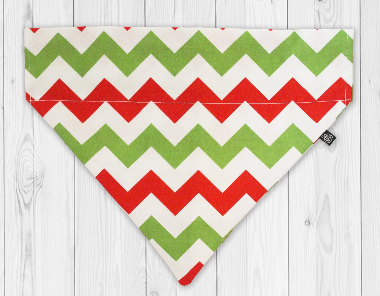 Red and Green Candy Cane Slip-On Dog Bandana