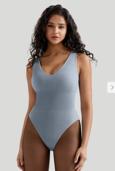 V Neck Tummy Control Seamless Bodysuit