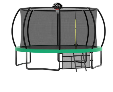 TD12 Trampoline -12 ft Trampoline with Curved Poles, Basketball Hoop