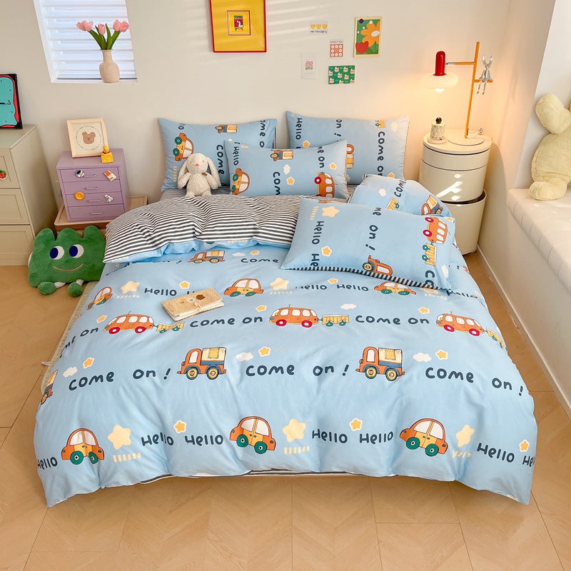 Cotton Cartoon Car Bedding Set