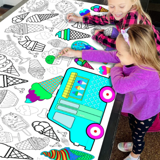 Ice cream coloring poster