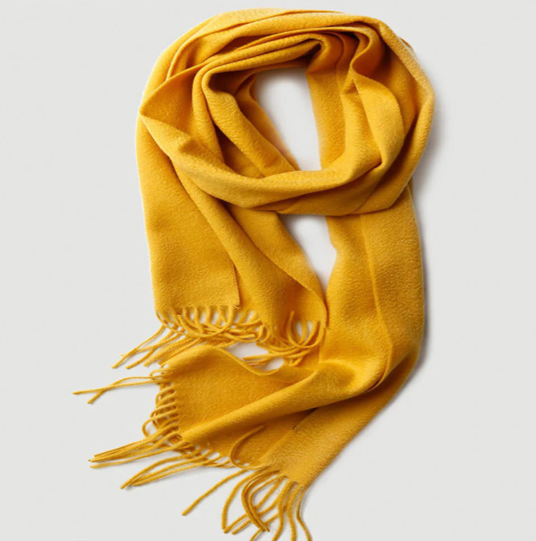 Water Pattern Yellow Cashmere Scarf