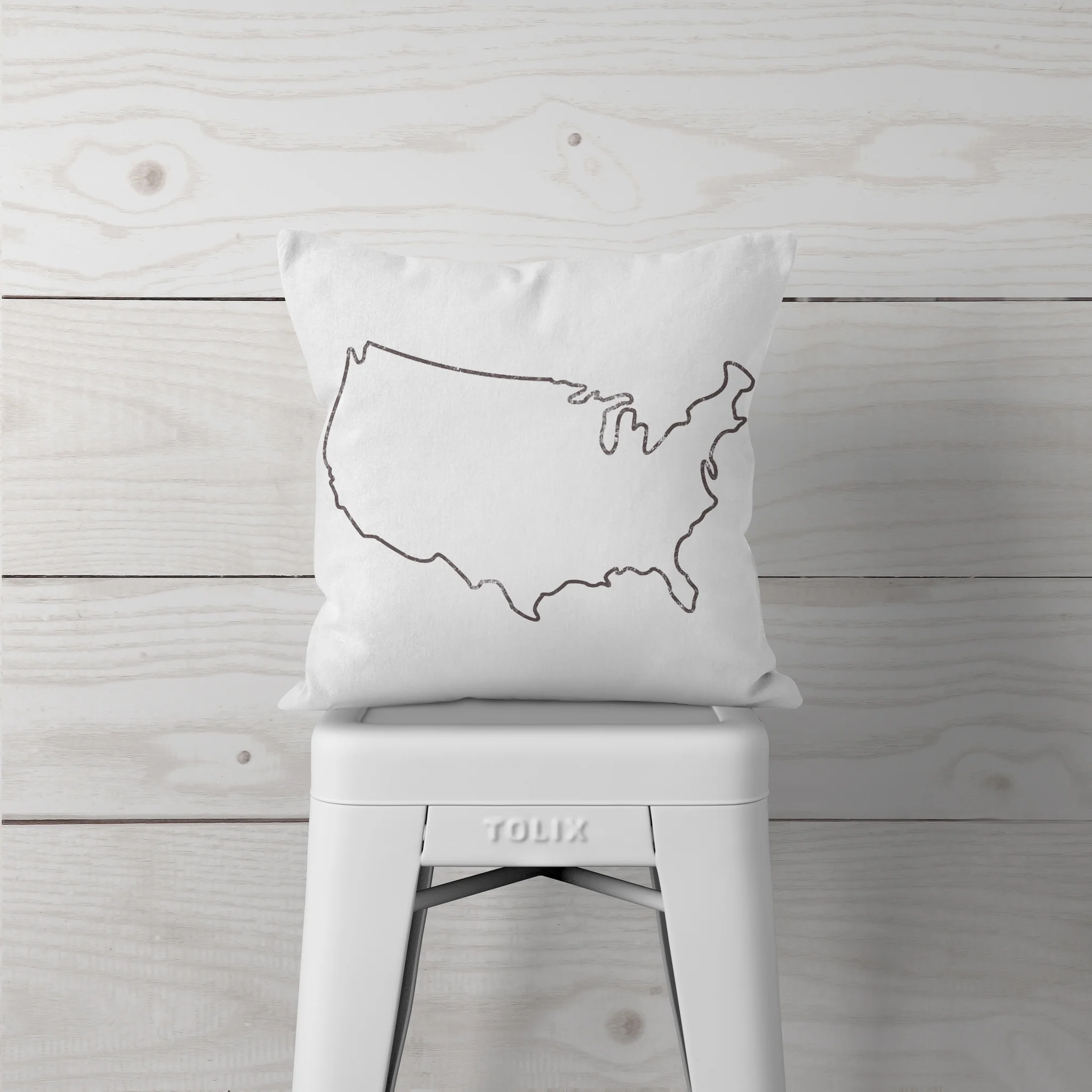 Map Outline—Pillow Cover