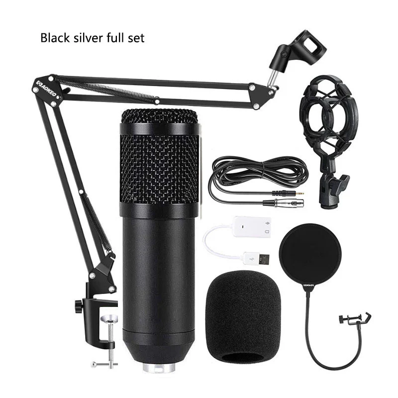 Bm800 Condenser Microphone Microphone V8 Sound Card Cross-Border Anchor Computer Recording Bracket Large Diaphragm Live Broadcast Set