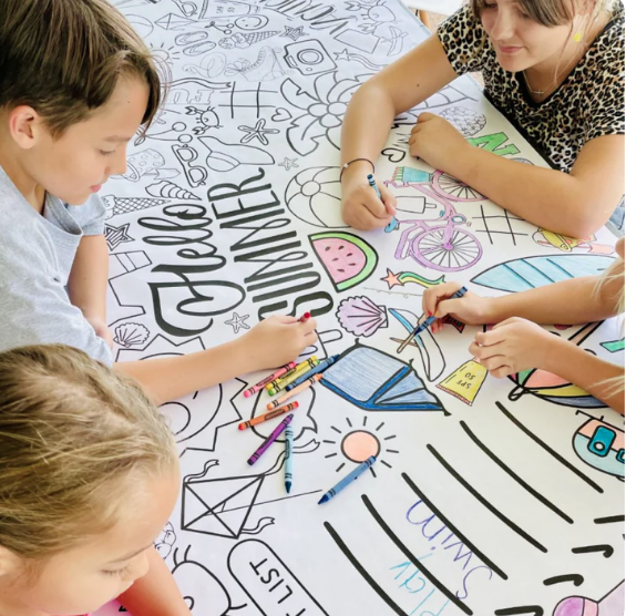 Summer fun coloring table cover