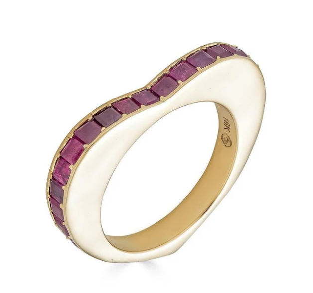 Gold Ruby Heart Ring