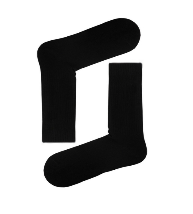 Plain Black Sports Socks (Men's)