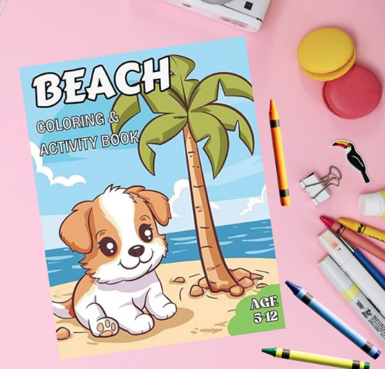 Beach Coloring Activity Book