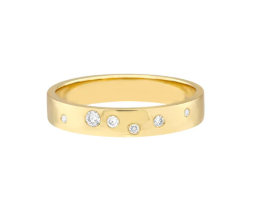 Scattered Diamond Wedding Band