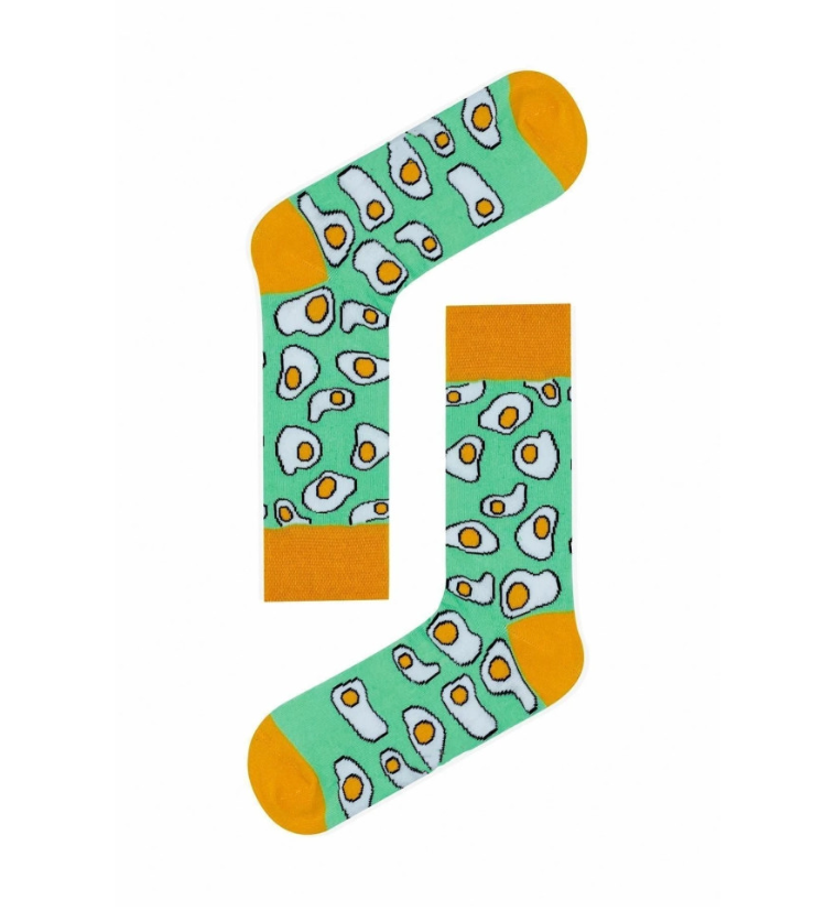 Eggs Sunny Side up Green Socks (Women's)