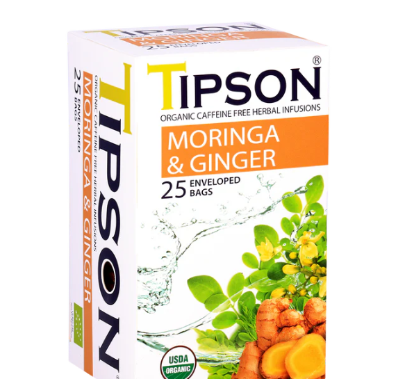 Organic Moringa & Ginger - 25 Enveloped Tea Bags
