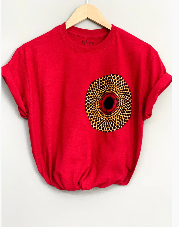 Red Unisex Circle Design Tee