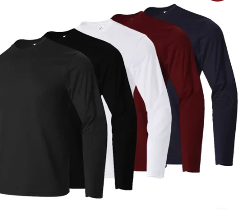 5 Pack Long Sleeve T—Shirts for Men