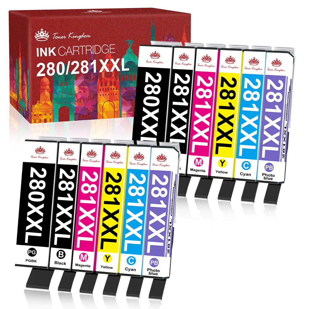 Compatible Canon PGI 280 XXL CLI 281 XXL Ink Cartridge —12 Pack