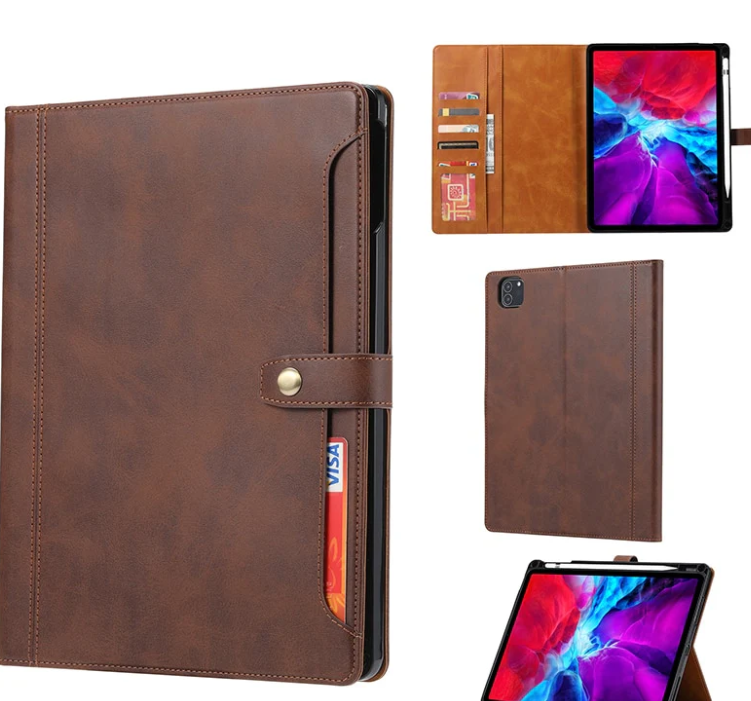 Luxury Flip Leather Cards Wallet Pad Case For Ipad