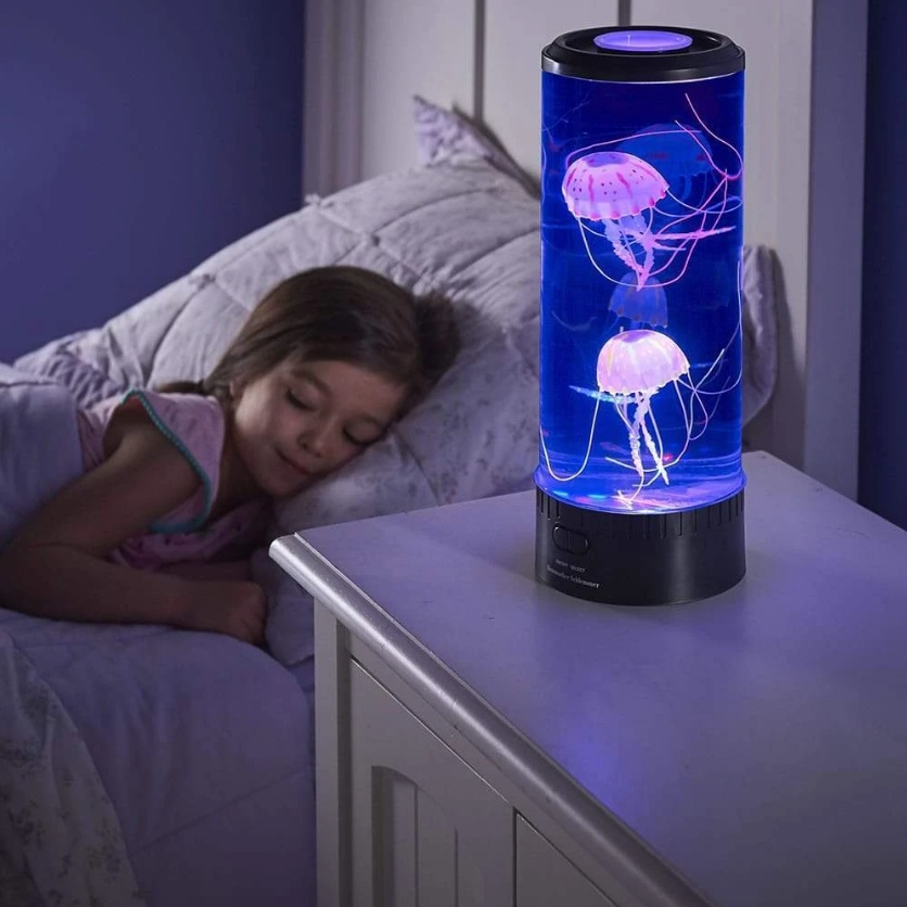 LED Jellyfish Aquarium Lamp Night Light USB Powered – Color Changing Ocean Effect, Table Lamp & Mood Light
