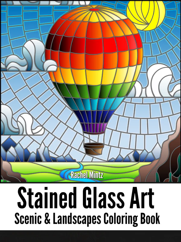 Stained Glass Art Scenic Landscapes, Mosaic Ocean, Picturesque Castles & Ships Pdf Coloring Book