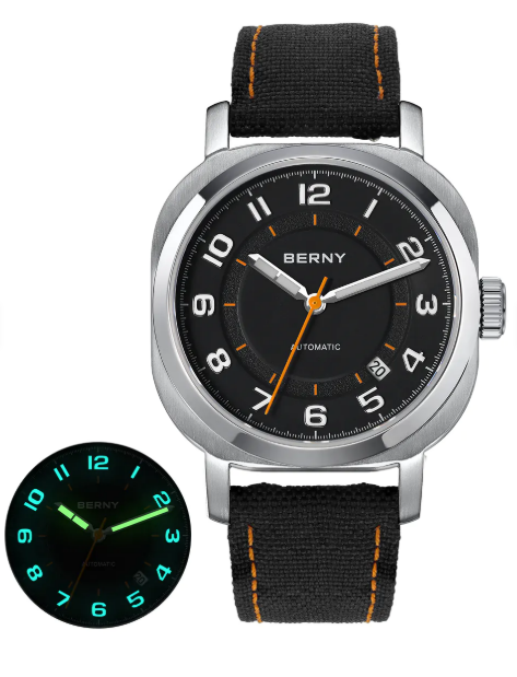 BERNY-Men Automatic Cushion Shaped Dress Watch-AM133V