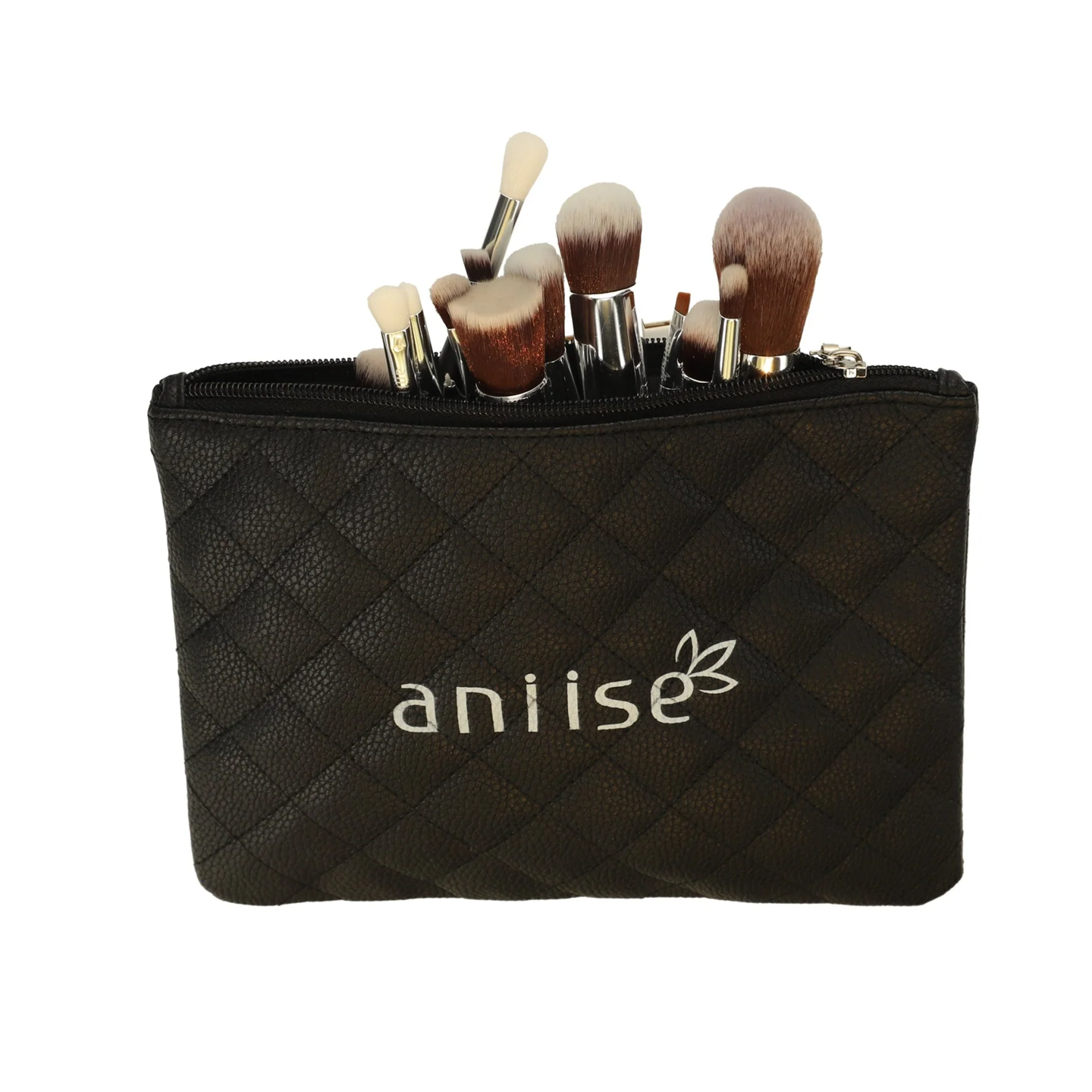 Set of 15 Professional Synthetic Makeup Brushes - Black